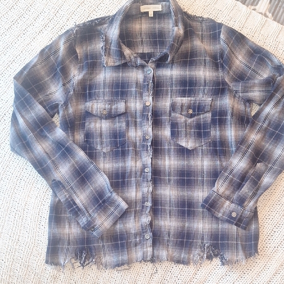 Guilded Intent Tops - Guilded Intent Blue Plaid Button Down Shirt Size L